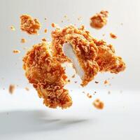 a bunch of food that is flying in the air photo
