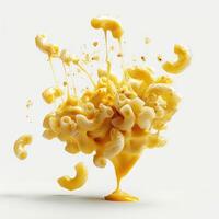 araffe macaroni and cheese with sauce pouring out of it photo
