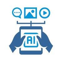 Artificial Intelligent Generated Image Icon vector