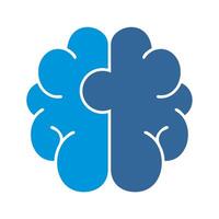 Brain Puzzle With Two Tone Color Icon vector