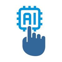Artificial Intelligent Circuit Button Icons vector