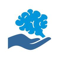 Brain And Hand From Side View Icon vector