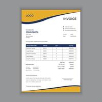 Minimal Corporate Business Invoice design template illustration bill form price invoice. vector