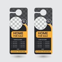 door hanger design template layout vector