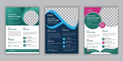 Corporate healthcare and medical flyer or poster design layout of print template vector