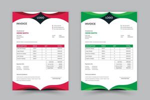 Minimal Corporate Business Invoice design template illustration bill form price invoice. vector