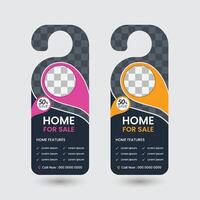 door hanger design template layout vector