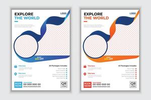 poster flyer pamphlet brochure cover design layout space for photo background, design template in A4 size vector