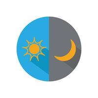 sun and monn icon design template night and morning icon vector