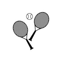 tennis racket and ball icon isolated on white background vector