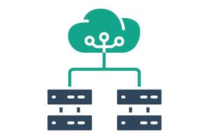 Big data icon. icon related to analyze. solid icon style. data analytics elements illustration vector
