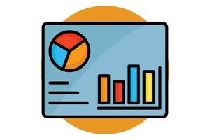 Dashboard colored outline icon. icon related to overview. data analytics elements illustration vector