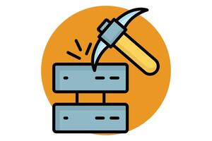 Data mining colored outline icon. icon related to discover. data analytics elements illustration vector