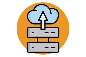 Server colored outline icon. icon related to host. data analytics elements illustration vector