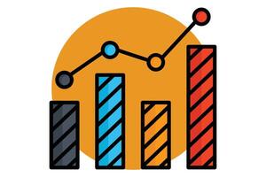 Chart colored outline icon. icon related to analyze. data analytics elements illustration vector