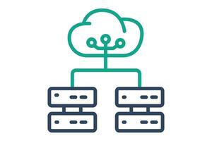 Big data icon. icon related to analyze. line icon style. data analytics elements illustration vector