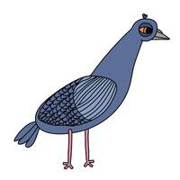 Illustration of a dove in cartoon style on a white background. vector