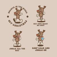 Christmas Deer Vintage Collection vector