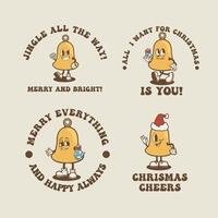 Christmas Bell Vintage Collection is suitable for t-shirts, graphic elements to celebrate Christmas vector