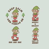 Christmas Dwarf Vintage Collection vector