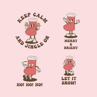 Christmas Sock Vintage Collection vector