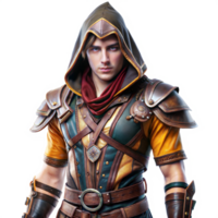 Fantasy character in medieval armor png