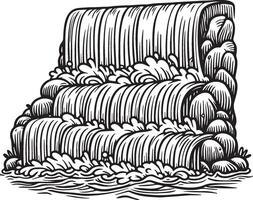 Cascade Sketch Drawing. vector