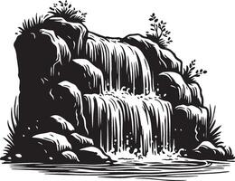 Cascade Sketch Drawing. vector