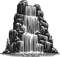 Cascade Sketch Drawing. vector