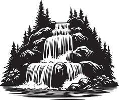 Cascade Sketch Drawing. vector