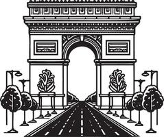 Arc de Triomphe Illustration. vector