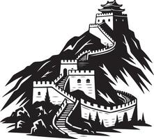 China Great Wall Illustration. vector