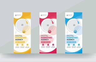 Roll up banner design modern business rack card Signage pull up design template vector