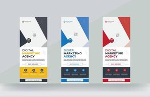 Roll up banner design modern business rack card Signage pull up design template vector