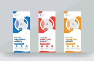 Digital marketing roll up bundle rack card design signage rack card template vector