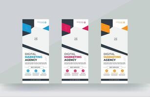 Roll up banner design modern business rack card Signage pull up design template vector