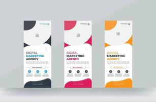 Digital marketing roll up bundle rack card design signage rack card template vector