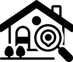 Solid black icon for find home vector