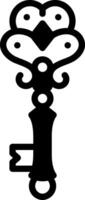 Solid black icon for key vector