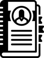 Solid black icon for address book vector
