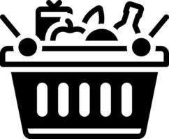 Solid black icon for grocery vector