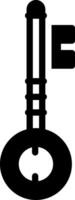 Solid black icon for key vector