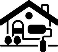 Solid black icon for renovation vector