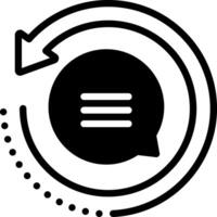 Solid black icon for repeat key phrases vector