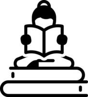 Solid black icon for reading vector