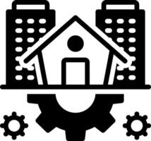 Solid black icon for management vector