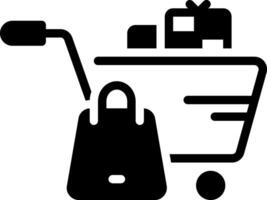 Solid black icon for shopping vector