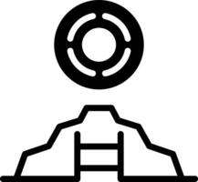 Solid black icon for aim vector