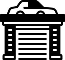 Solid black icon for garage vector