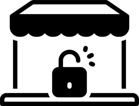 Solid black icon for open vector